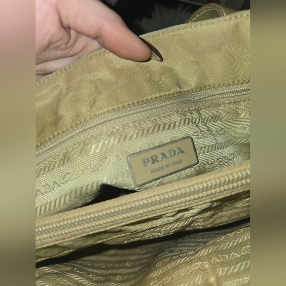 Prada Nylon Small/Medium Tan Shoulder Bag (EUC)(SEE PICS)(148) - Picture 7 of 10
